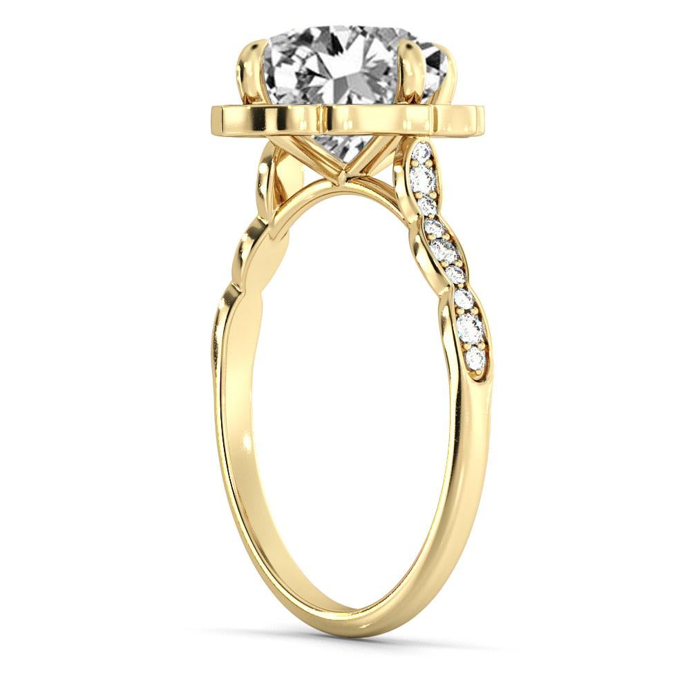 yellow gold halo engagement rings