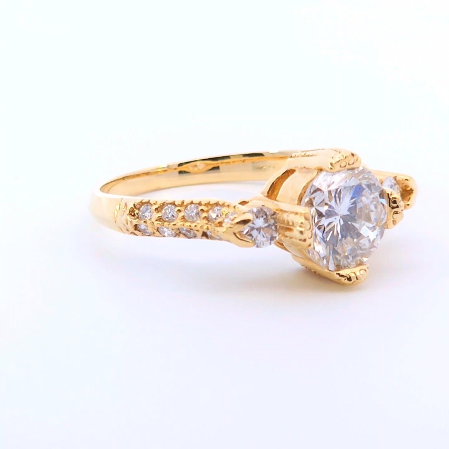 da uomo o donna Anello da 1 3/4 ct con diamante di design 18K in vendita
