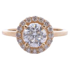 1 3/8 Carat Diamond Halo Ring in 14k Gold