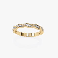 1/3 Carat, 14K Gold, Diamond Band, Vine Design, Twist Design