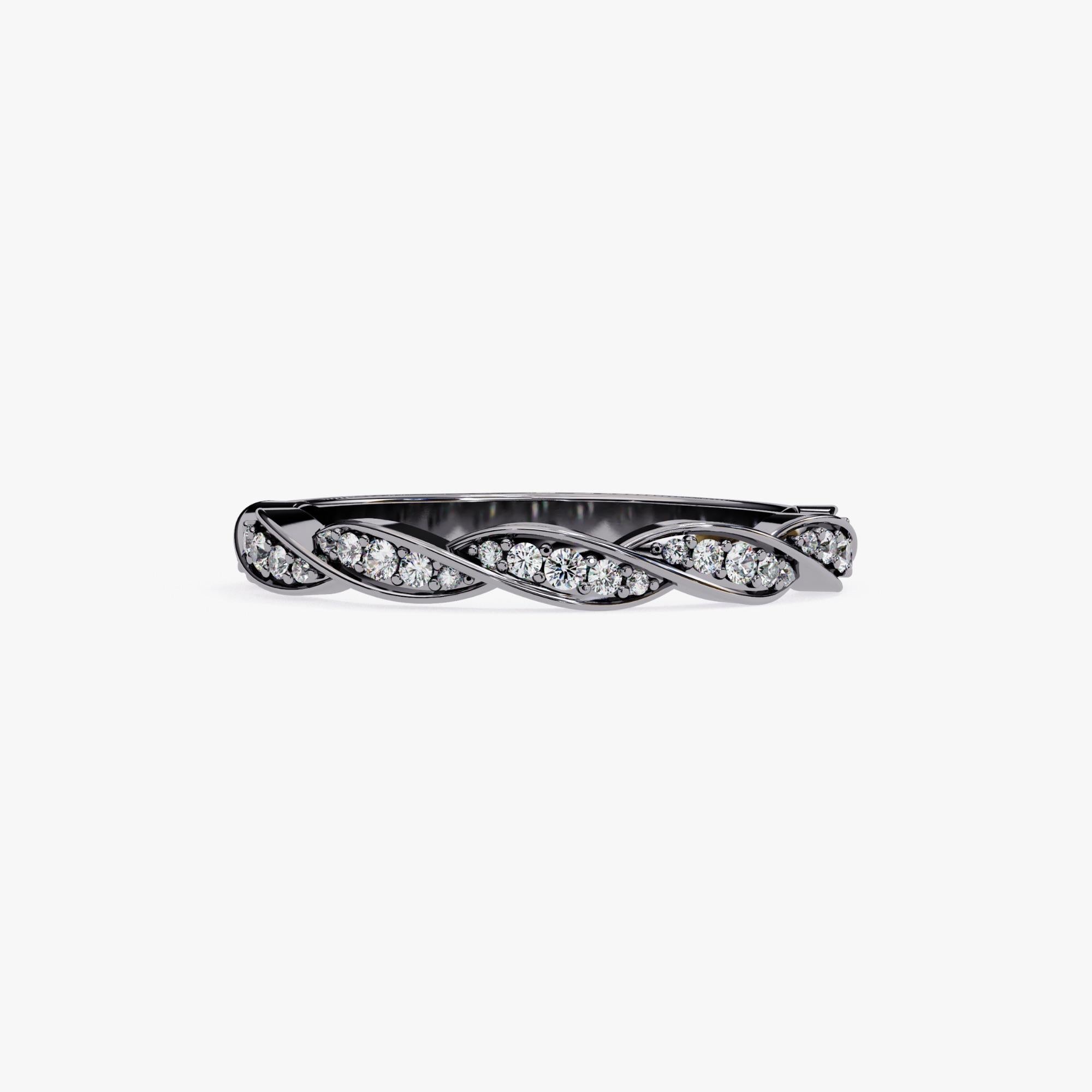 Women's or Men's 1/3 Carat, 14K Gold, Diamond Band, Vine Design, Twist Design For Sale