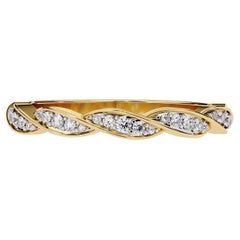 1/3 Karat, 14K Gold, Diamantband, Weinreben-Design, gedrehtes Design 