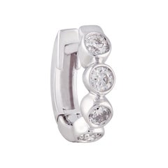 1/3 Carat Certified Round Diamond Bezel Hoop Earring 18 Karat Gold