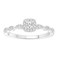 1/3 Carat Diamond Halo Engagement Ring