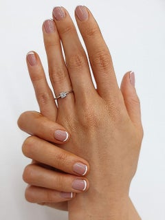 1/3 Carat Princess Cut Diamond Ring Solitaire in 18K White Gold Size US 5 1/4