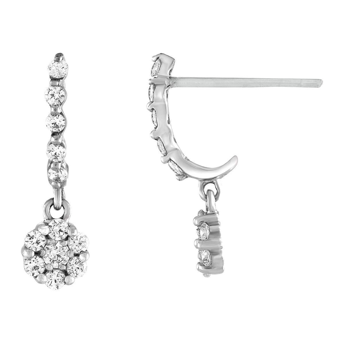 1/3 Carat TW Diamond Comp Earrings For Sale