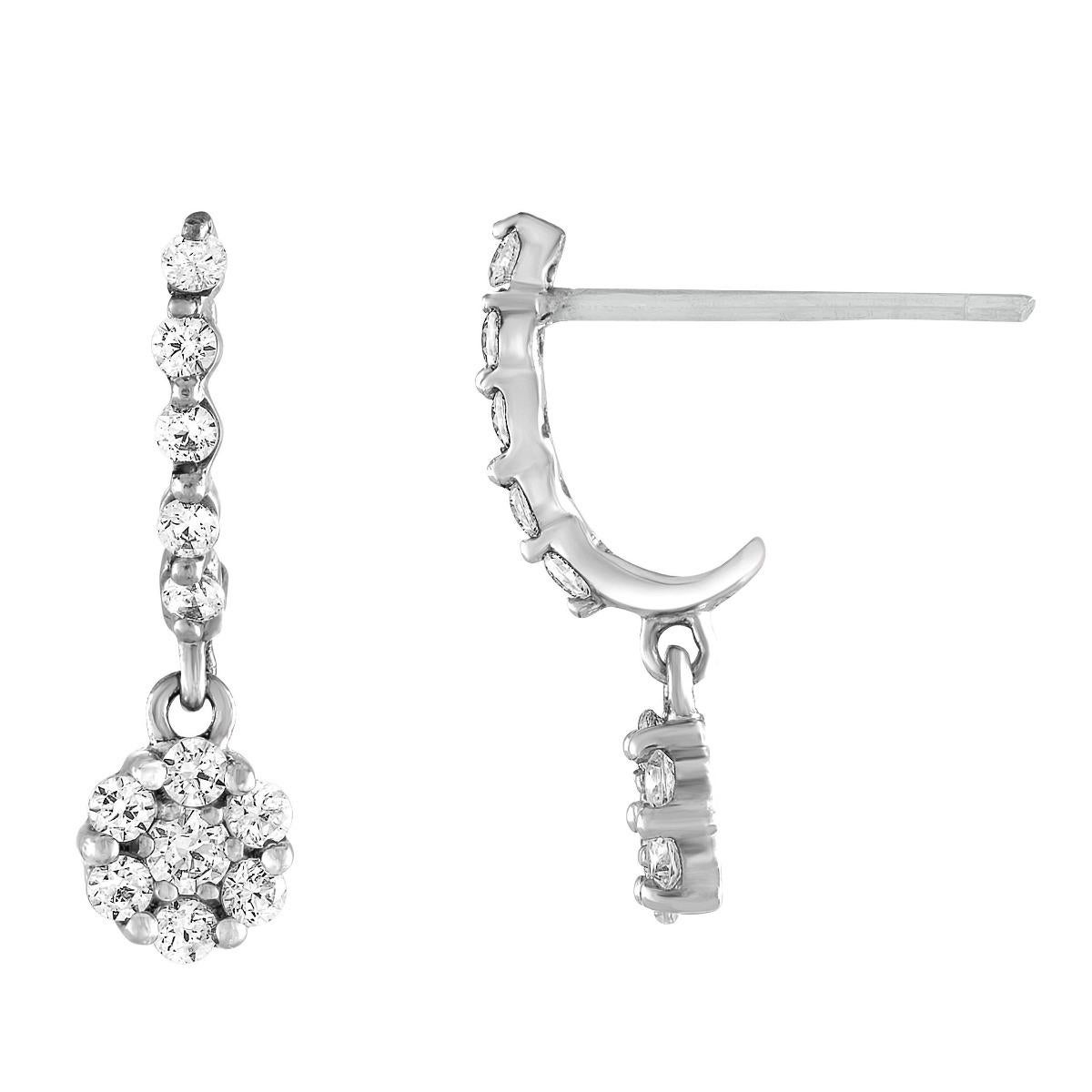 1/3 Carat TW Diamond Comp Earrings In New Condition For Sale In New York, NY