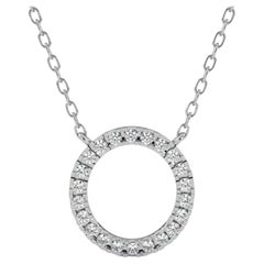 Collier pendentif cercle de diamants ronds de 1/3 carat, or massif 14 carats, SI GH