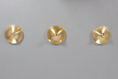 1/3 Modernist Brass Disc Wall Lights / Flush Mounts by Cosack, 1970