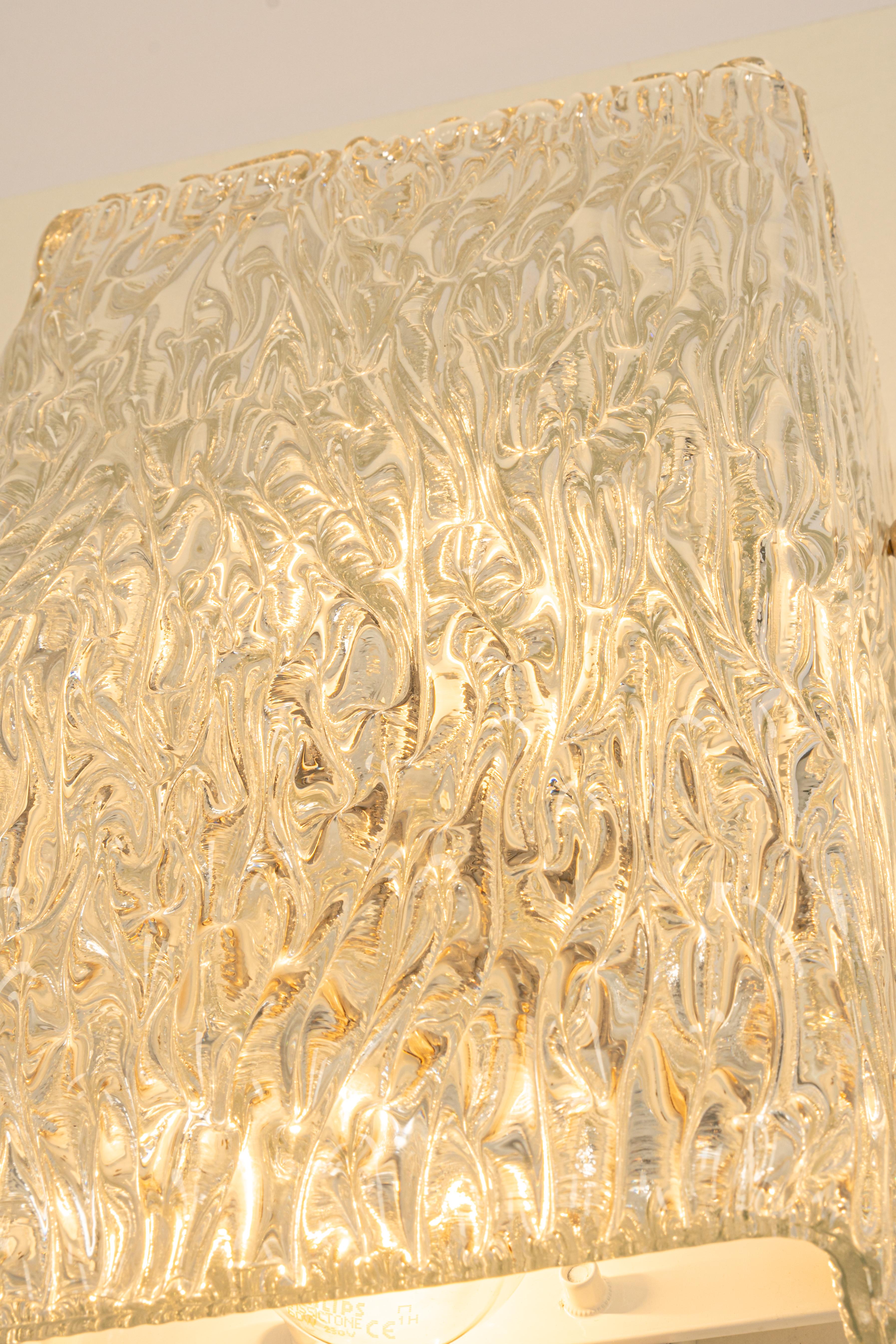 1/3 Pair of Kalmar Sconces Glass Wall Lights, Austria, 1960s For Sale 4