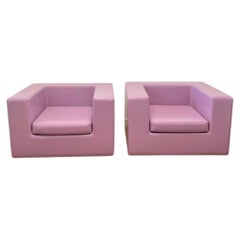 1/3 "Throw Away" Lilac Vinyl Armchair by Willie Landels, Zanotta Italy ca. 1960s