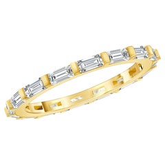 1/3ct. tw. Esmeralda Diamante Eternidad Horizontal Engaste Este-Oeste H, VS