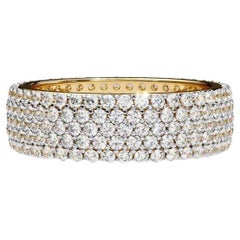 1 4/5 Ctw Round Full Eternity Wide Band Diamond Ring, 5 row 14K Solid Gold, SI G