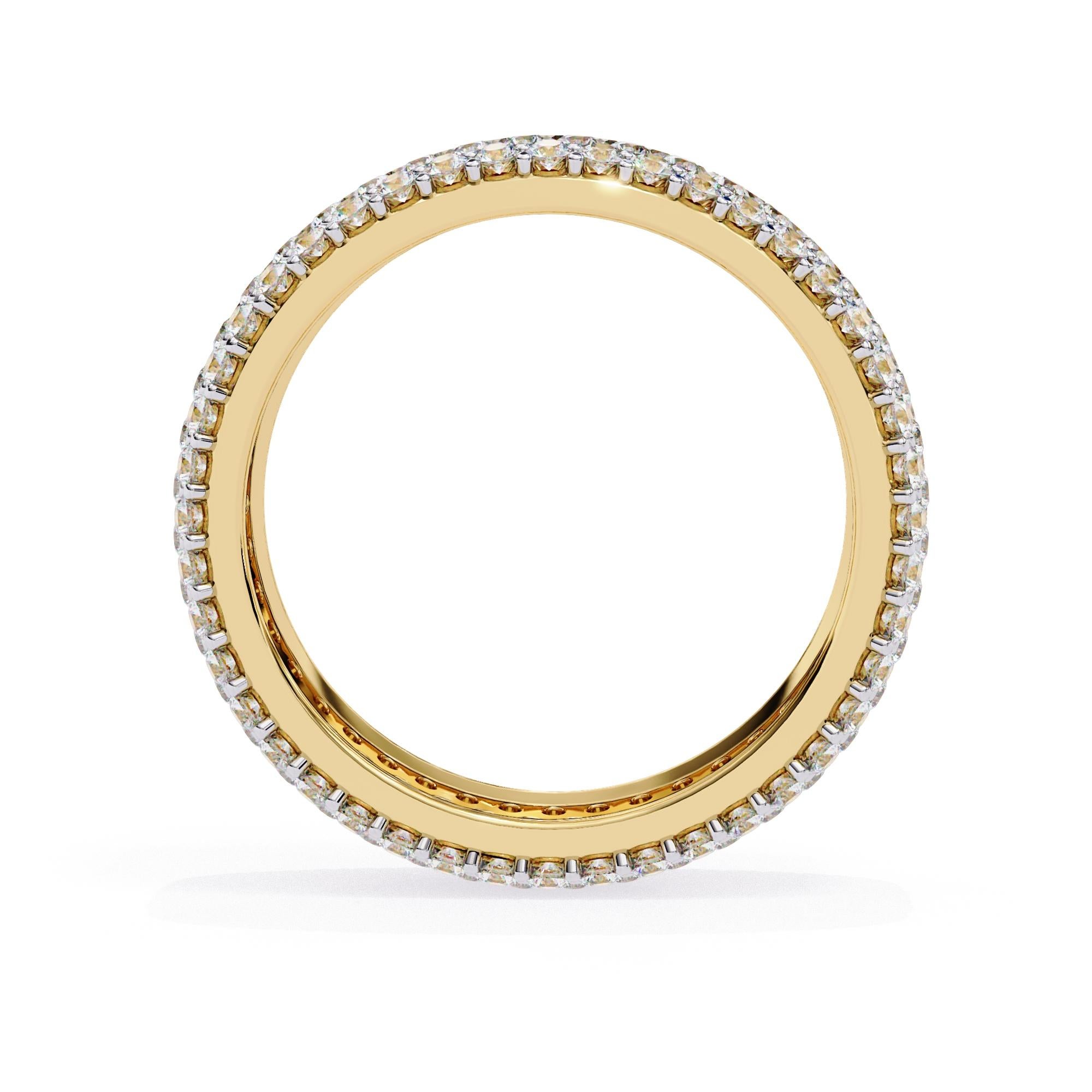 Anello di diamanti a fascia larga a eternità piena da 1 4/5 Ctw, 5 file in oro massiccio 14K, SI G in vendita 3