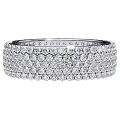 1 4/5 Ctw Round Full Eternity Wide Band Diamond Ring, 5 row 14K Solid Gold, SI G
