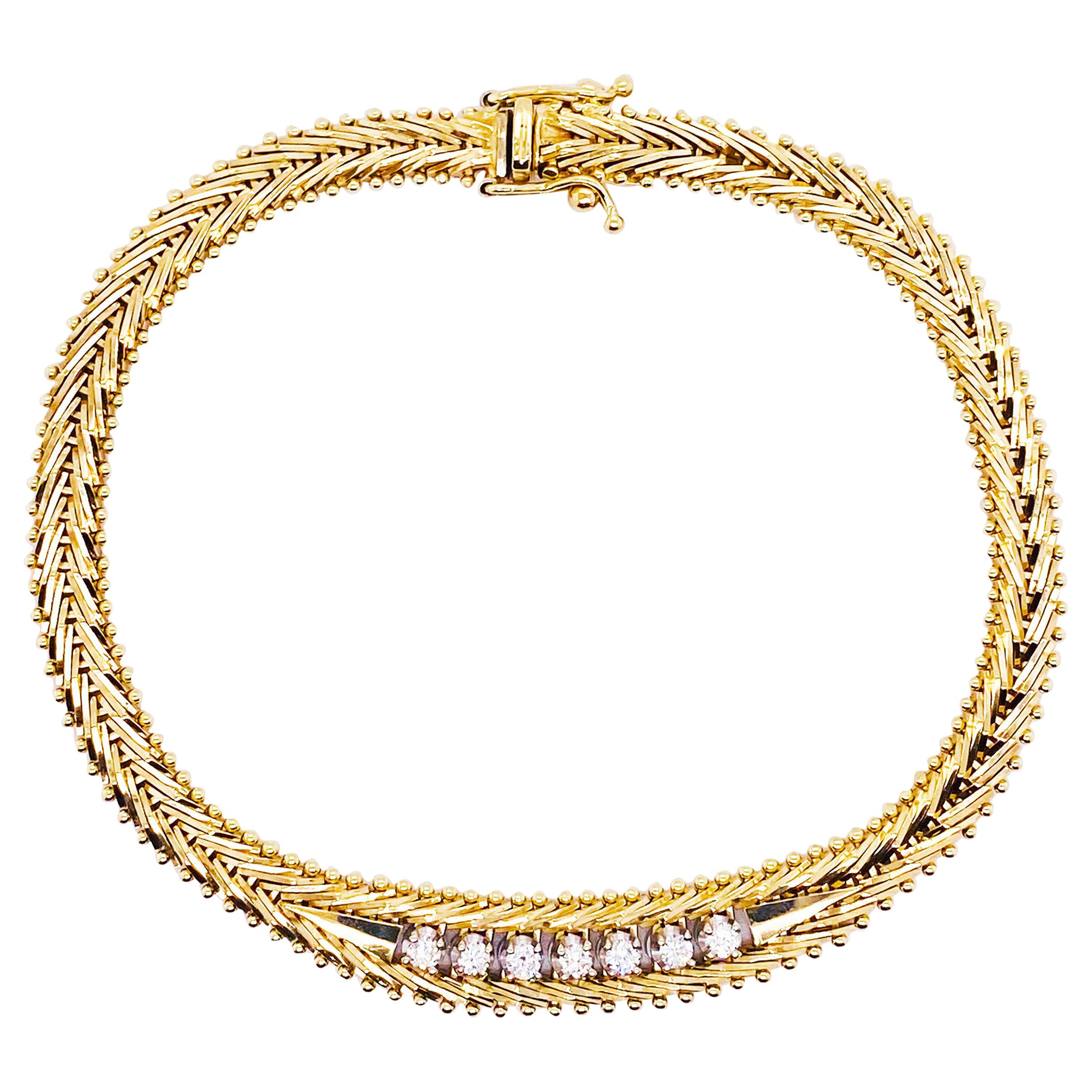 Bracelet tennis sur mesure en or 14 carats avec diamants de 0,5 carat et diamants 0,25 carat