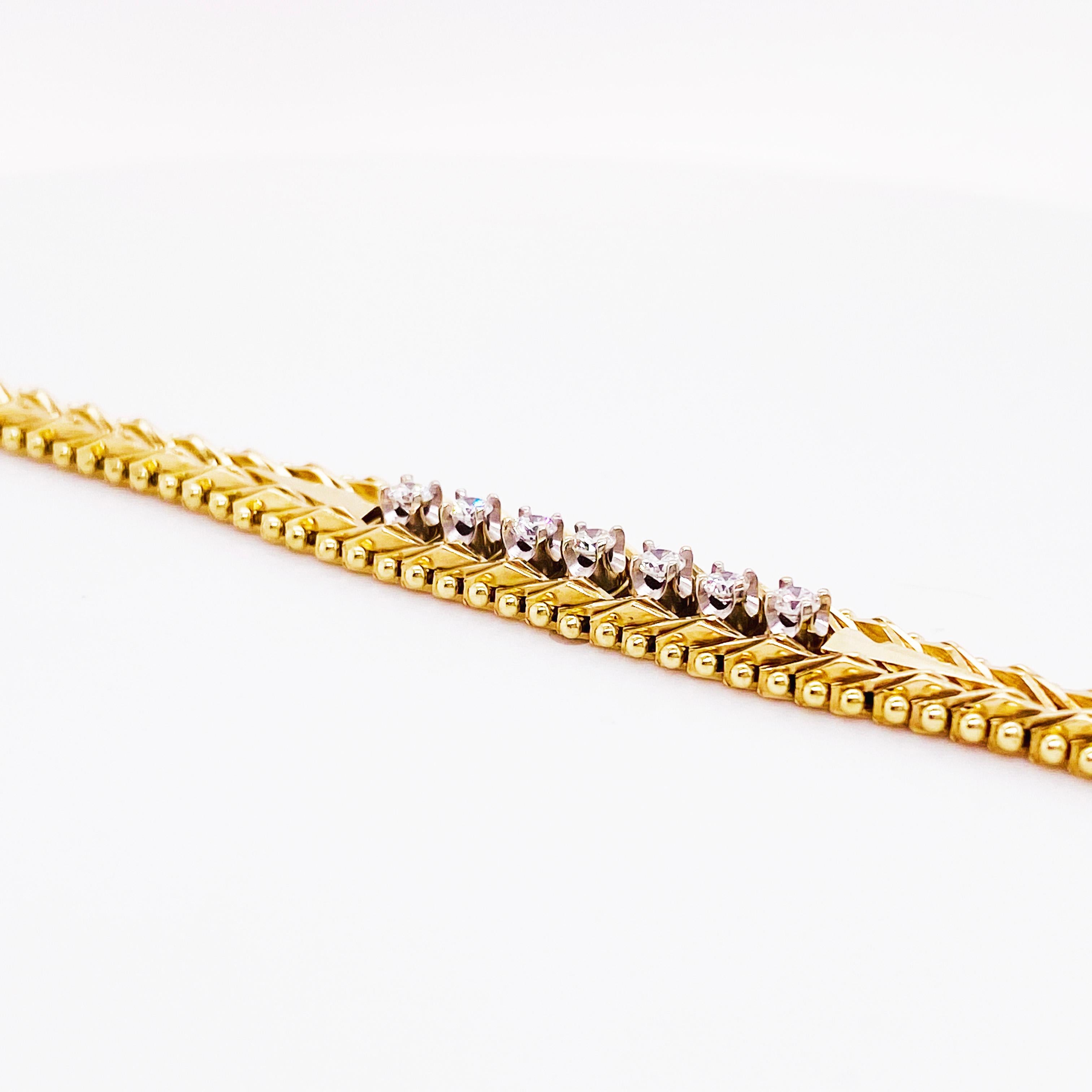 1/4 Carat Diamond Tennis Bracelet 14K Gold 0.25 Carat Diamond Custom Bracelet In Excellent Condition For Sale In Austin, TX