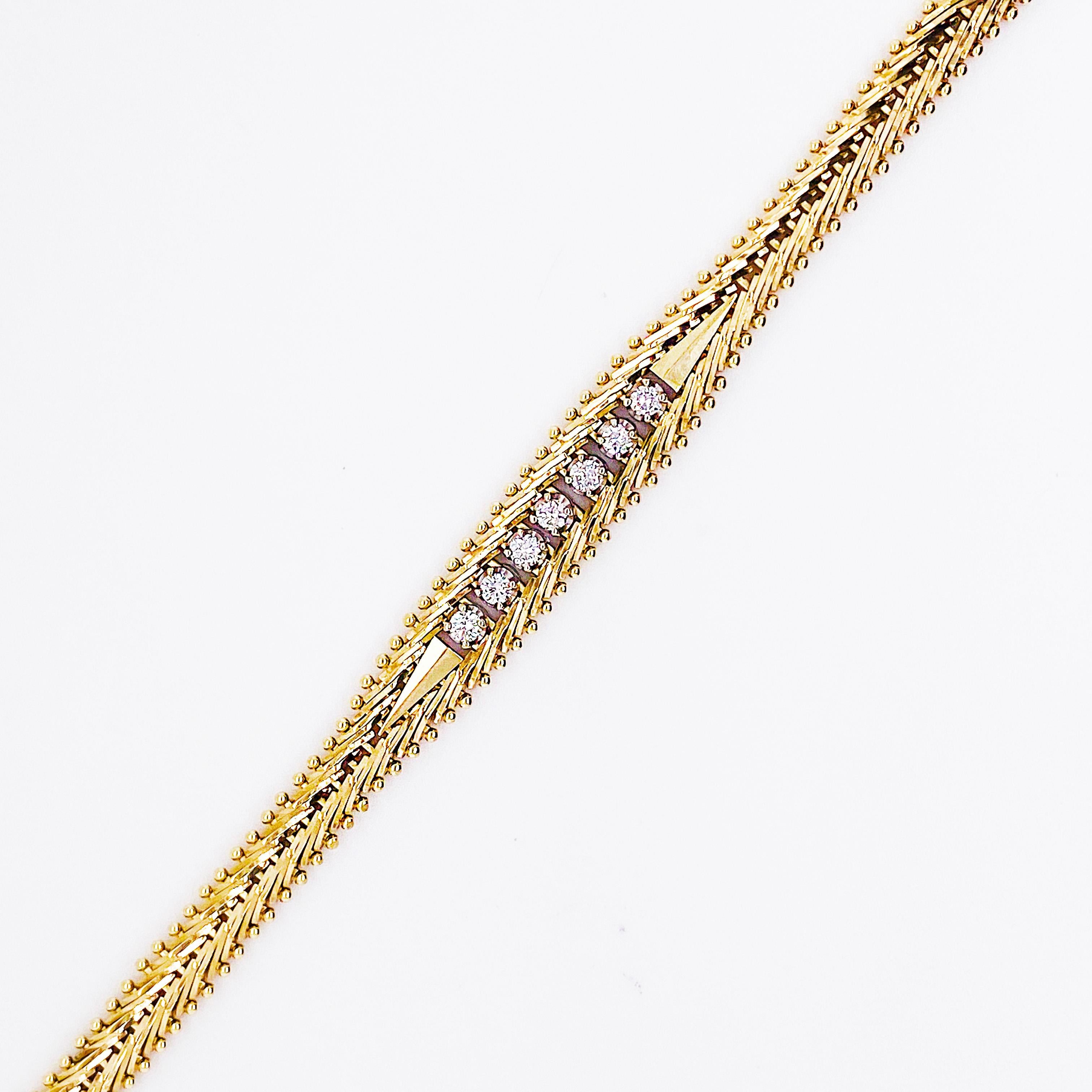 Bracelet tennis sur mesure en or 14 carats avec diamants de 0,5 carat et diamants 0,25 carat en vente 3