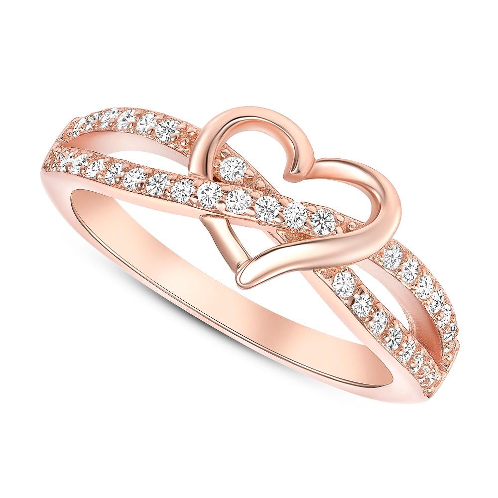 For Sale:  0.25 Ct. Tw. Infinity Heart Diamond Rose Gold Ring 3