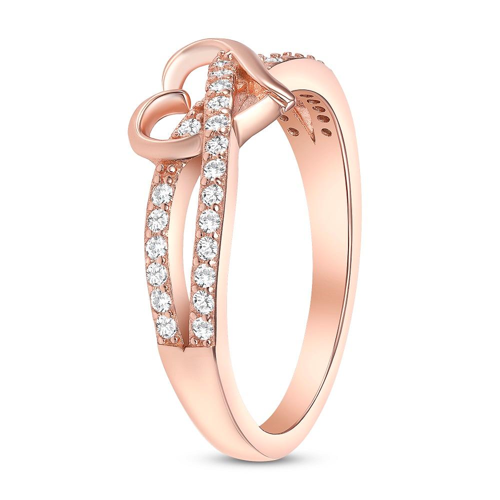 For Sale:  0.25 Ct. Tw. Infinity Heart Diamond Rose Gold Ring 4