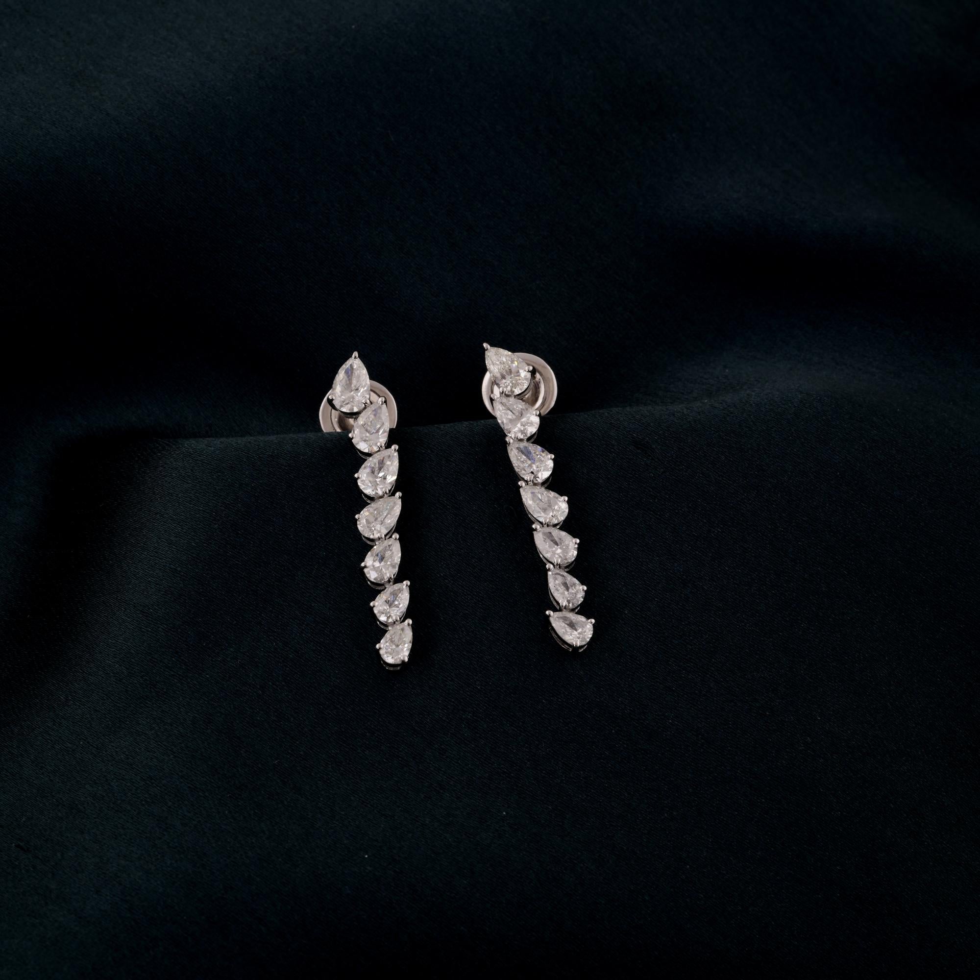 1/4 Carat SI Clarity H Color Pear Brilliant Cut Diamond Earrings 14k White Gold In New Condition For Sale In Diera, Dubai