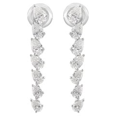 1/4 Carat SI Clarity H Color Pear Brilliant Cut Diamond Earrings 18k White Gold
