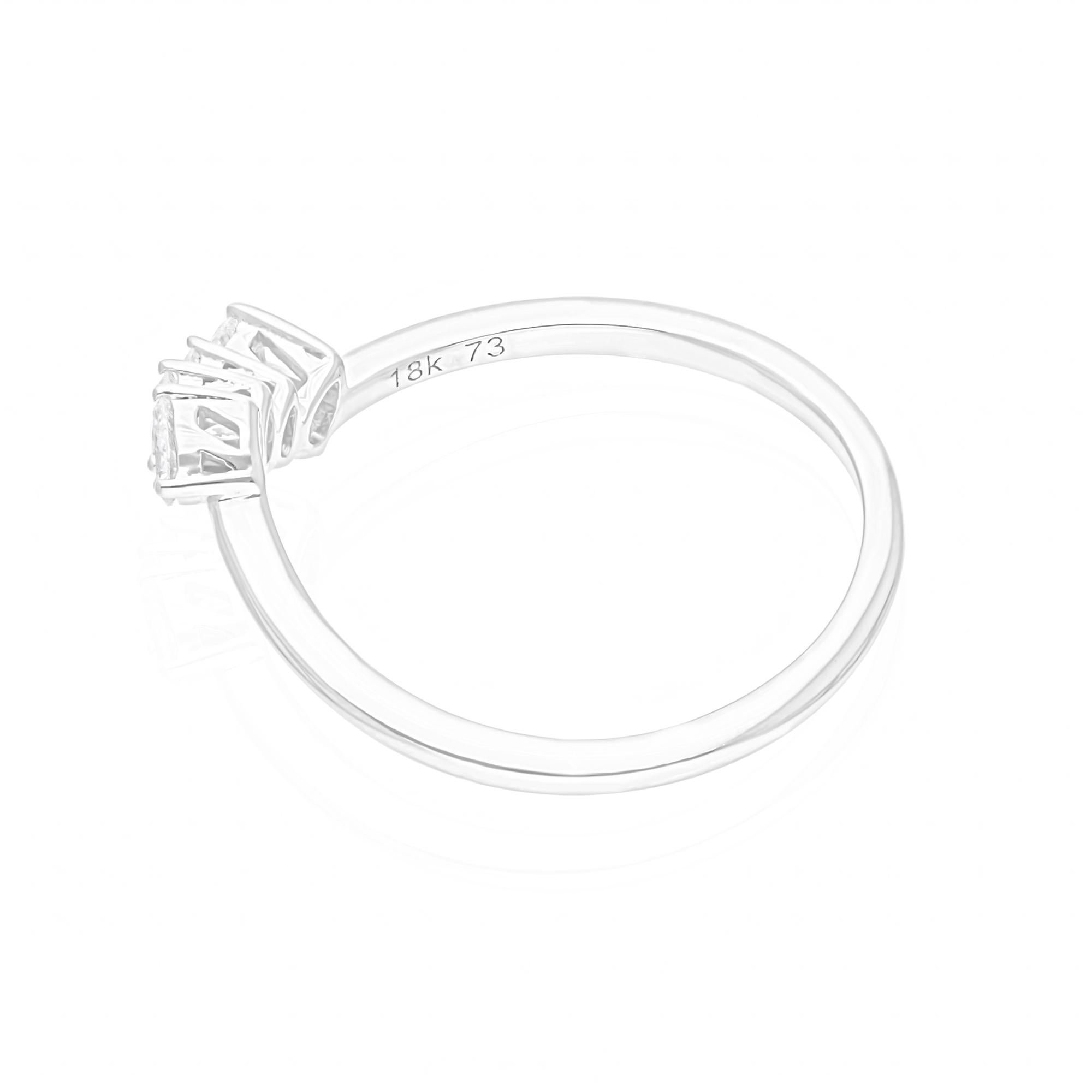 Modern 1/4 Carat SI/H Pear Brilliant Cut Diamond Ring 14 Karat White Gold Fine Jewelry For Sale