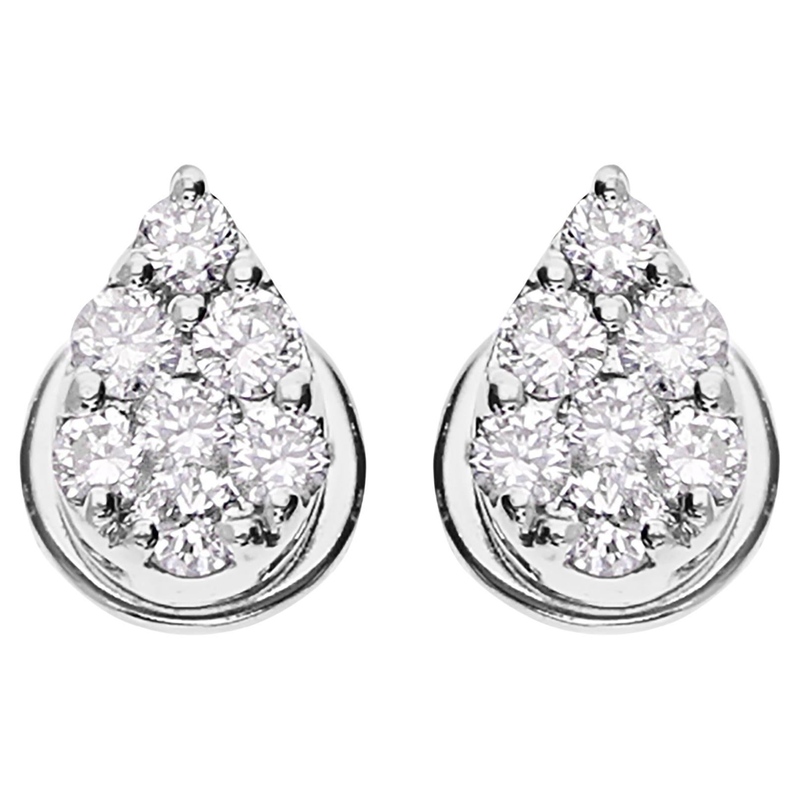1/4 Karat SI/H Ohrringe aus 10 Karat Weißgold mit runden Diamanten im Brillantschliff