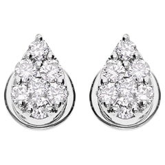 1/4 Karat SI/H Ohrringe aus 10 Karat Weißgold mit runden Diamanten im Brillantschliff