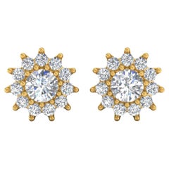 1/4 Karat SI/H Ohrringe aus 18 Karat Gelbgold mit rundenen Diamanten im Brillantschliff