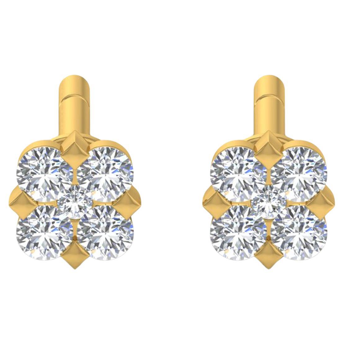 1/4 Karat SI/H Diamant-Ohrstecker im runden Brillantschliff 14 Karat Gelbgold