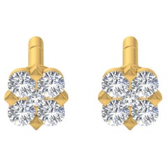 1/4 Karat SI/H Diamant-Ohrstecker im runden Brillantschliff 14 Karat Gelbgold