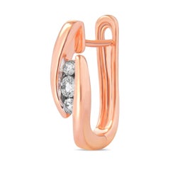 1/4 Carat VS Certified Round Diamond Hoop Earring 14 Karat Gold