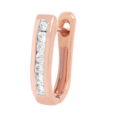 1/4 Carat VS Certified Round Diamond Hoop Earring 14 Karat Gold