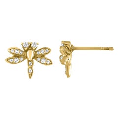 1/4 Carat TW Diamond Dragon Fly Earrings