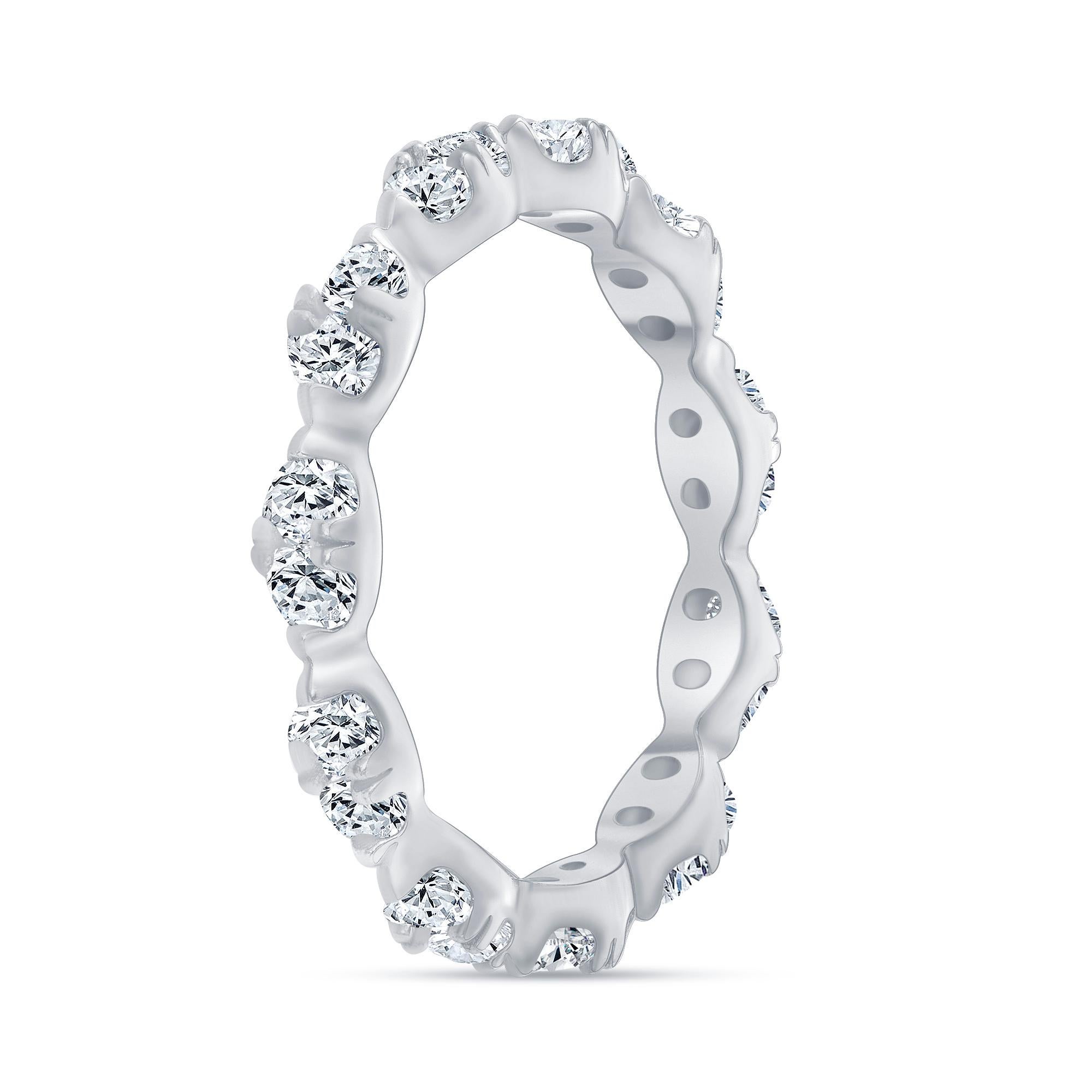 For Sale:  1/4 Ct. tw. Round Cut Diamond Wavy Eternity Band on Prong Setting 2