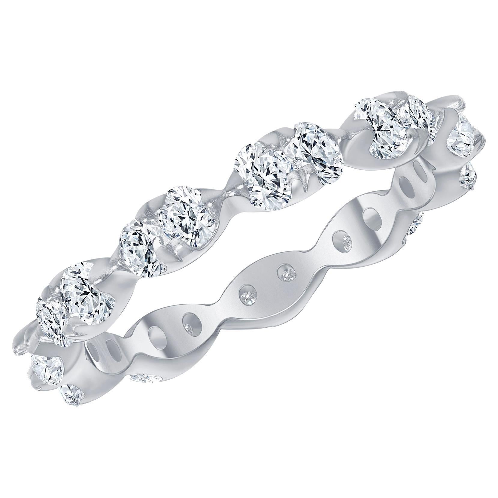 For Sale:  1/4 Ct. tw. Round Cut Diamond Wavy Eternity Band on Prong Setting