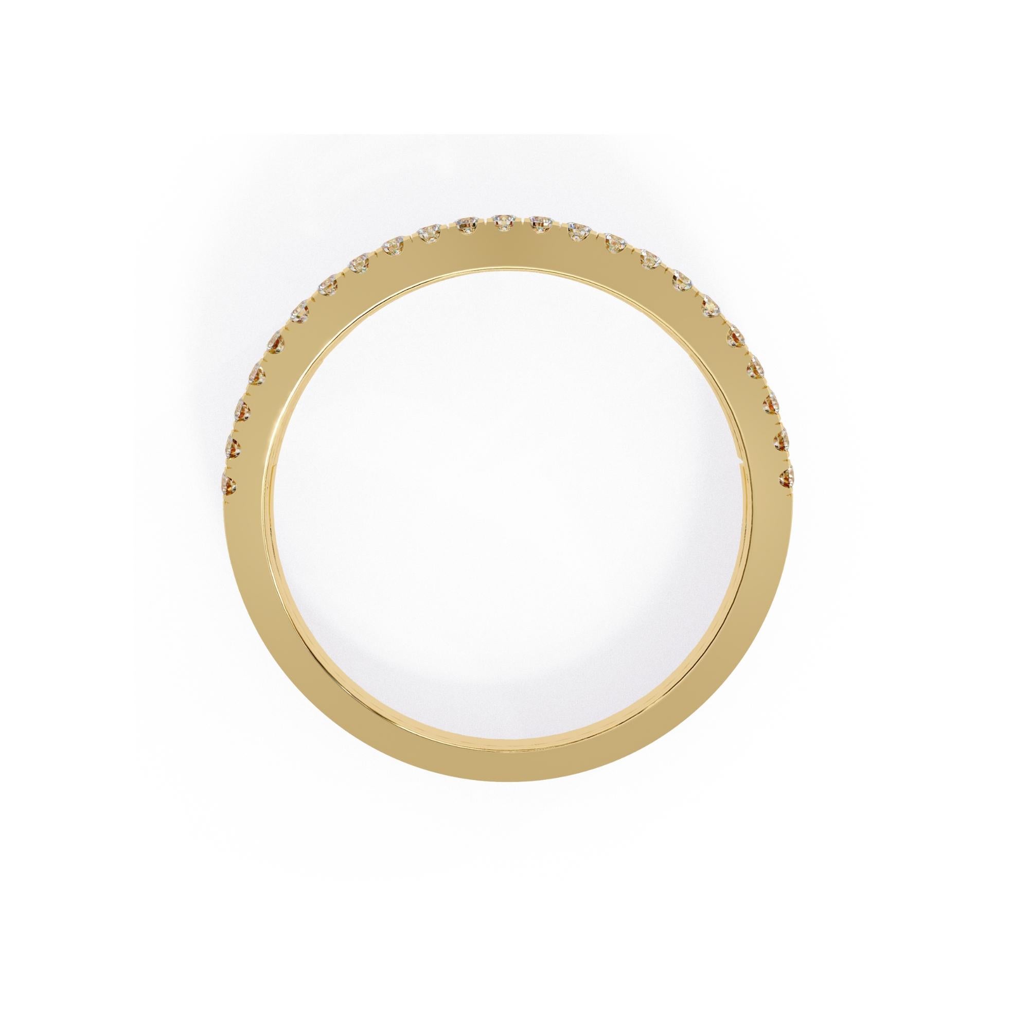 1/4 Ctw, Round Diamond Ring, Double Diamond Band, 14K Solid Gold, SI GH For Sale 2