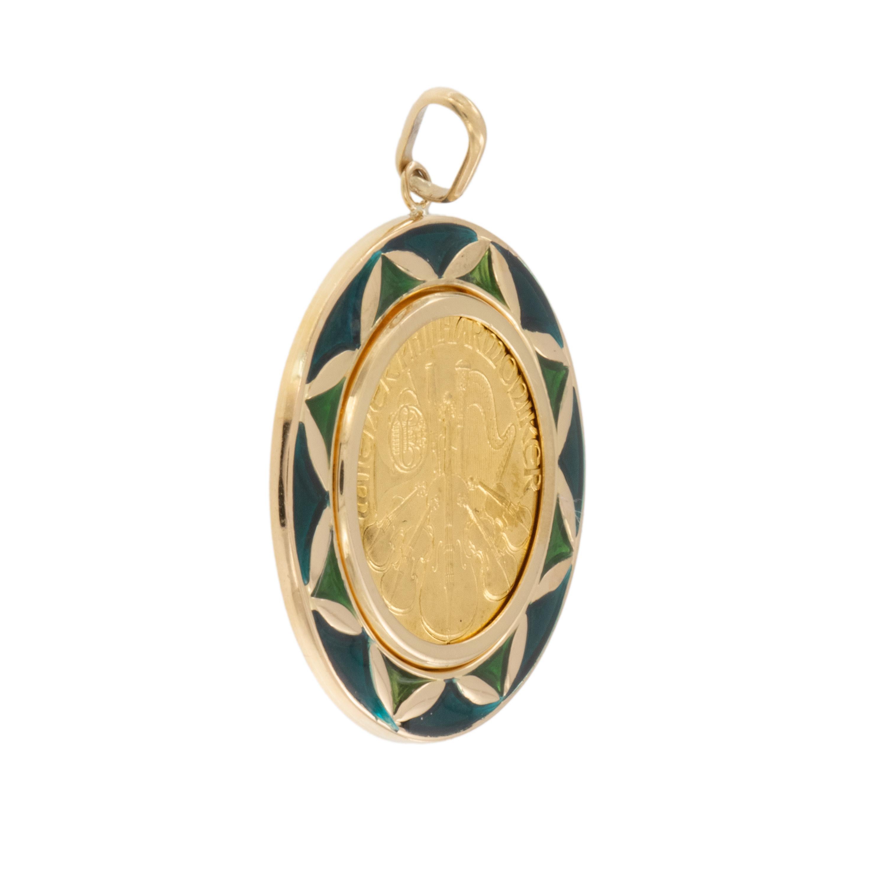 da uomo o donna Ciondolo con moneta da 1/4 di oz Wiener Philharmonikoer Republic Osterreich 500 Schilling in vendita