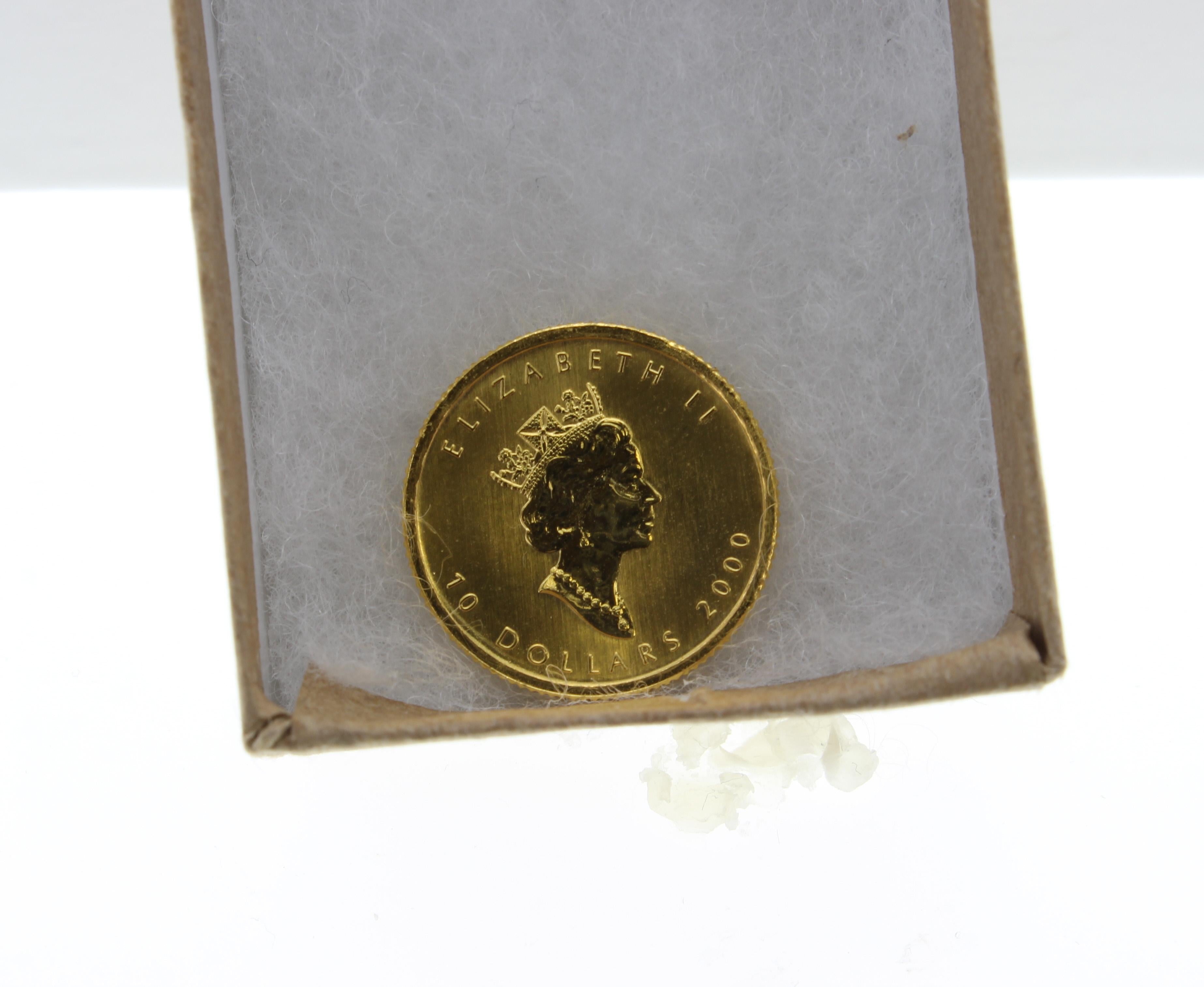 Collana di monete d'oro canadese da 1/4OZ con foglia d'acero e diadema in oro giallo 14k In condizioni Nuovo in vendita a Sugar Land, TX