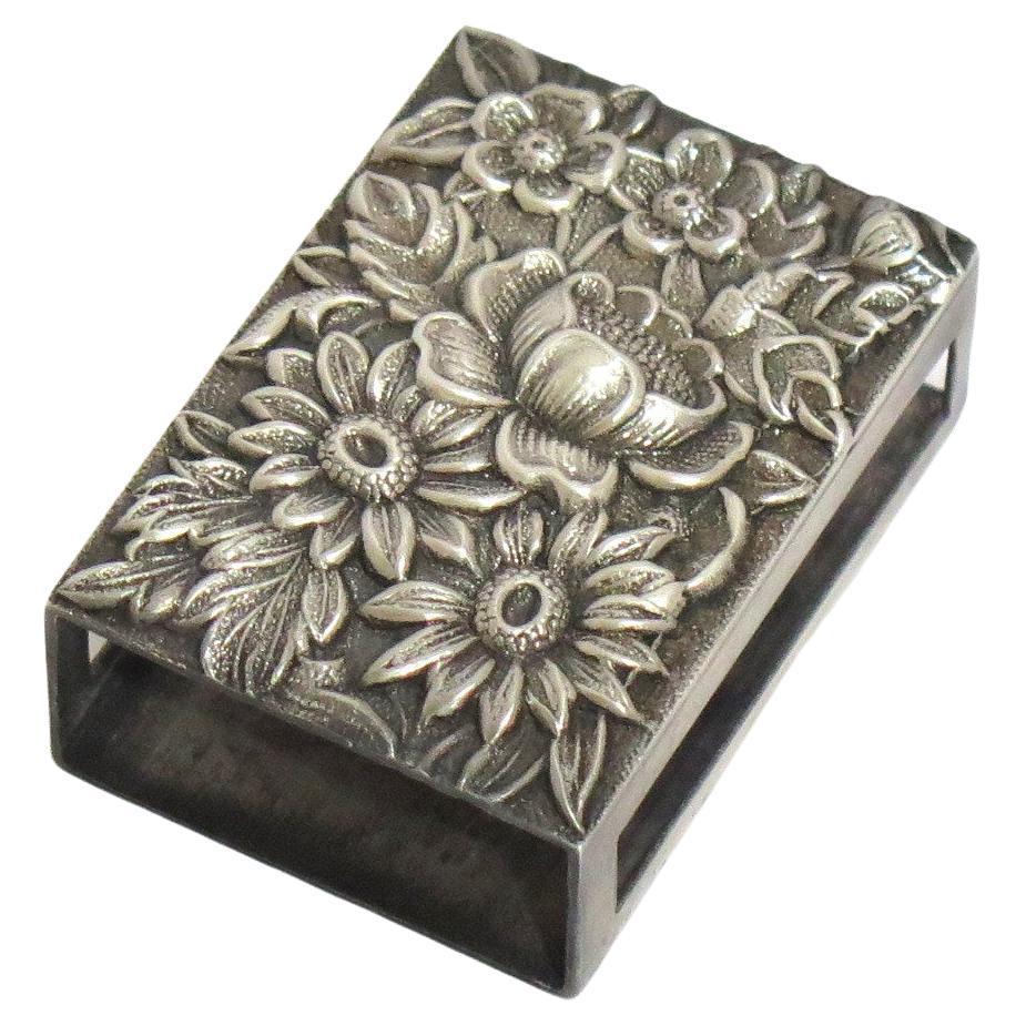 Sterling Silver S. Kirk & Son Antique Floral Repousse Match Box Case