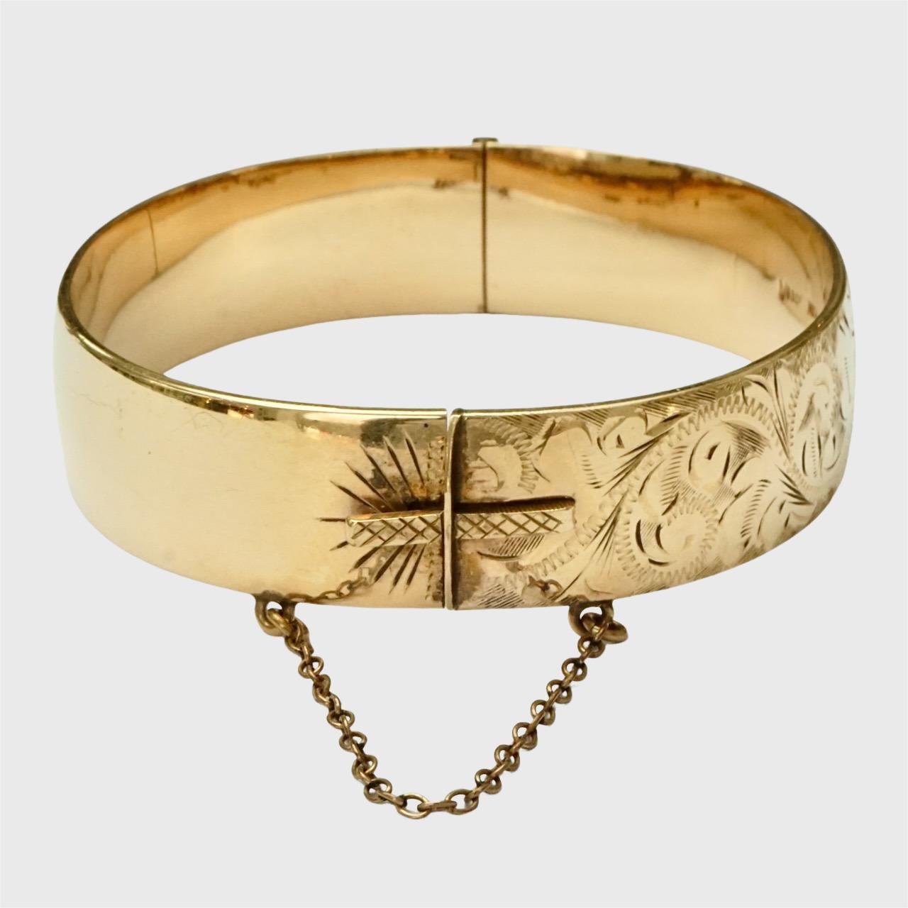 1/5 Bracelet en or 9ct avec âme en métal et rouleau gravé Unisexe en vente