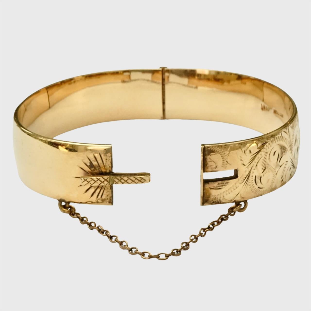 1/5 Bracelet en or 9ct avec âme en métal et rouleau gravé en vente 1
