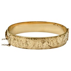 1/5 Bracelet en or 9ct avec âme en métal et rouleau gravé