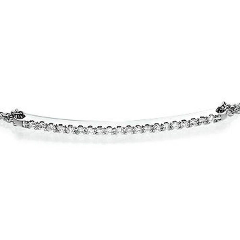 1/5 Karat 14 Karat Weißgold Rundes Diamantarmband, Zartes Kettenarmband (Art déco)