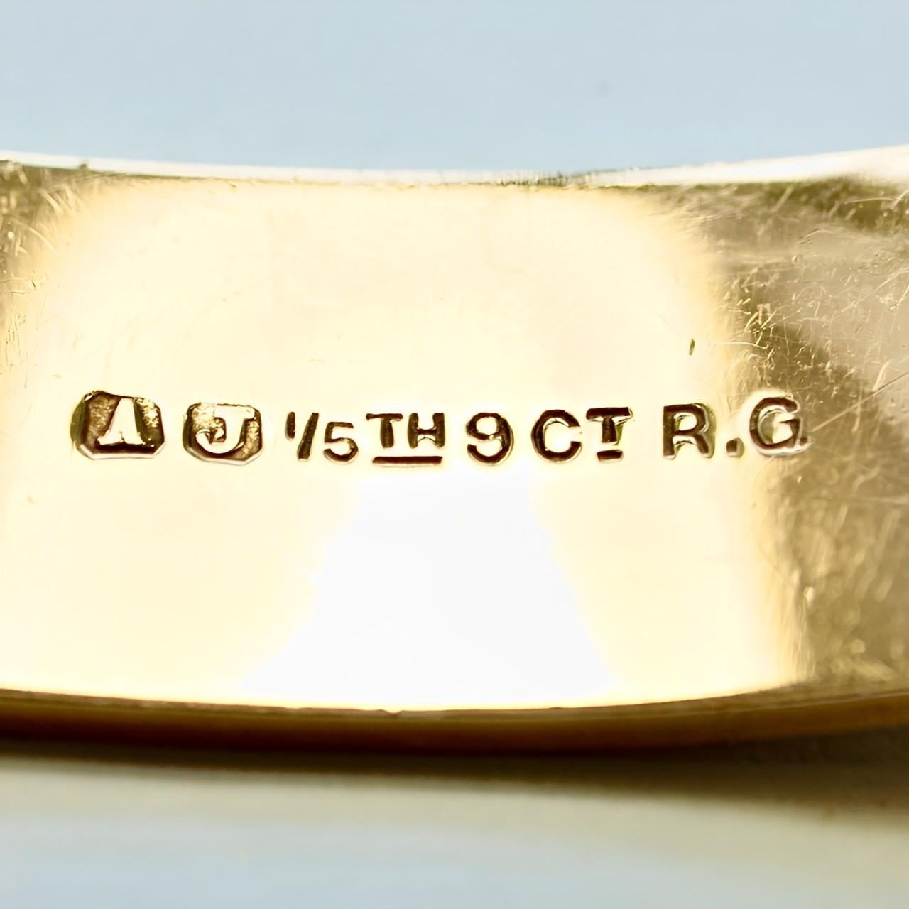 Bracciale 1/5 in oro 9ct Rolle con incisione a volute e foglie, timbrato AJ In condizioni buone in vendita a London, GB