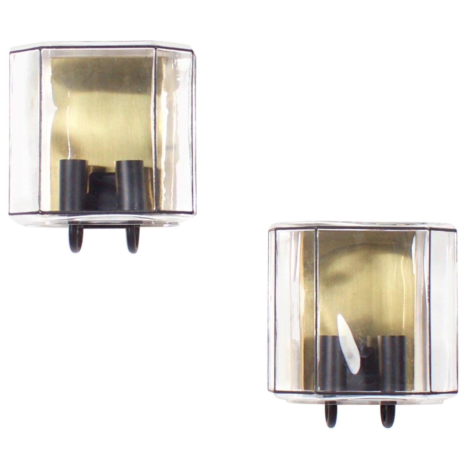 1/6 Modernist Wall Lamps by Limburg Glashutte, 1970s