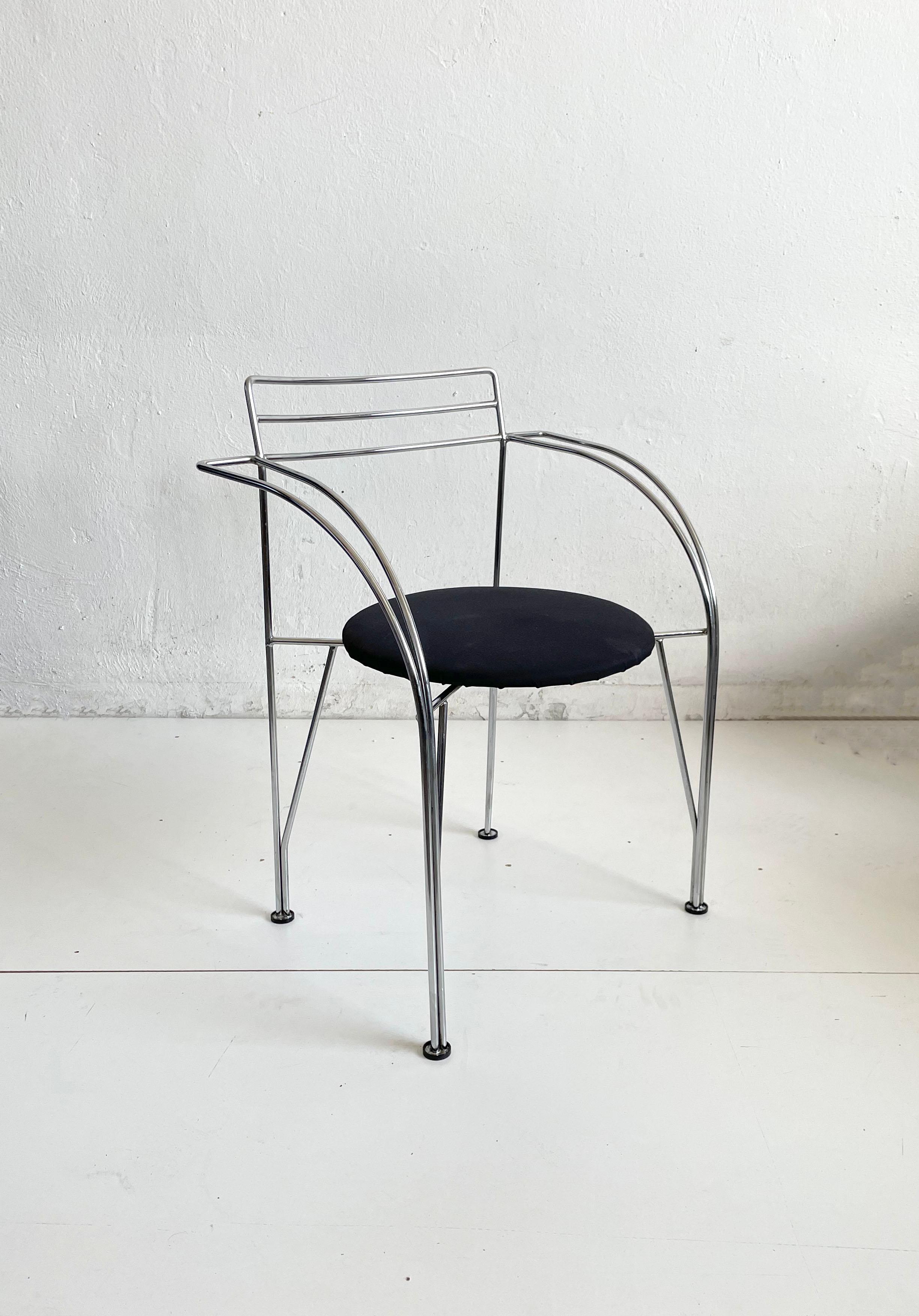 1/6 Postmodern Minimalist French Chair 'Lune d'Argent' by Pascal Mourgue, 1980s 4