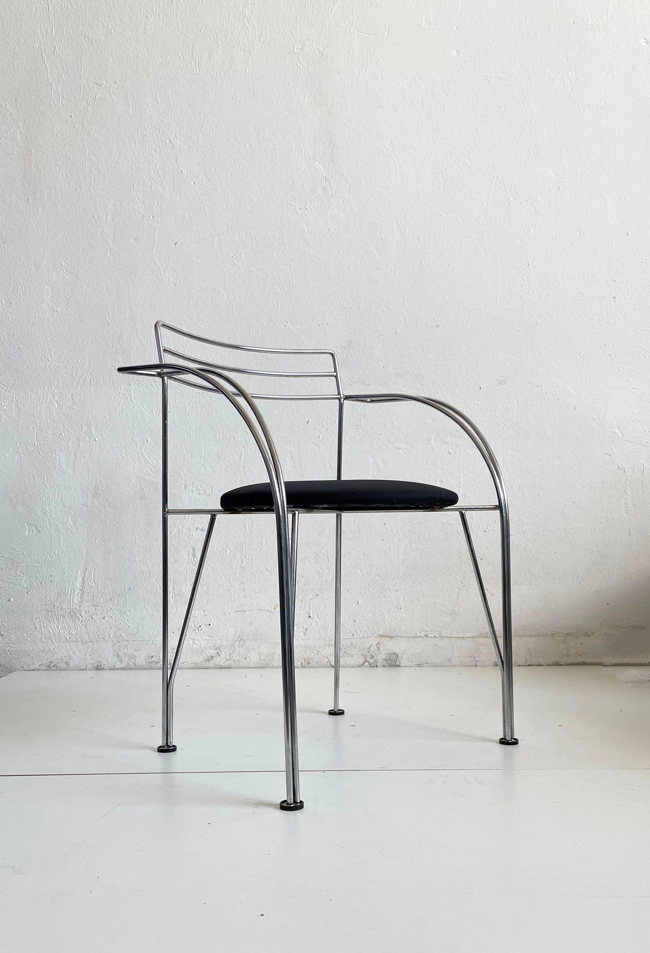 1/6 Postmodern Minimalist French Chair 'Lune d'Argent' by Pascal Mourgue, 1980s 5