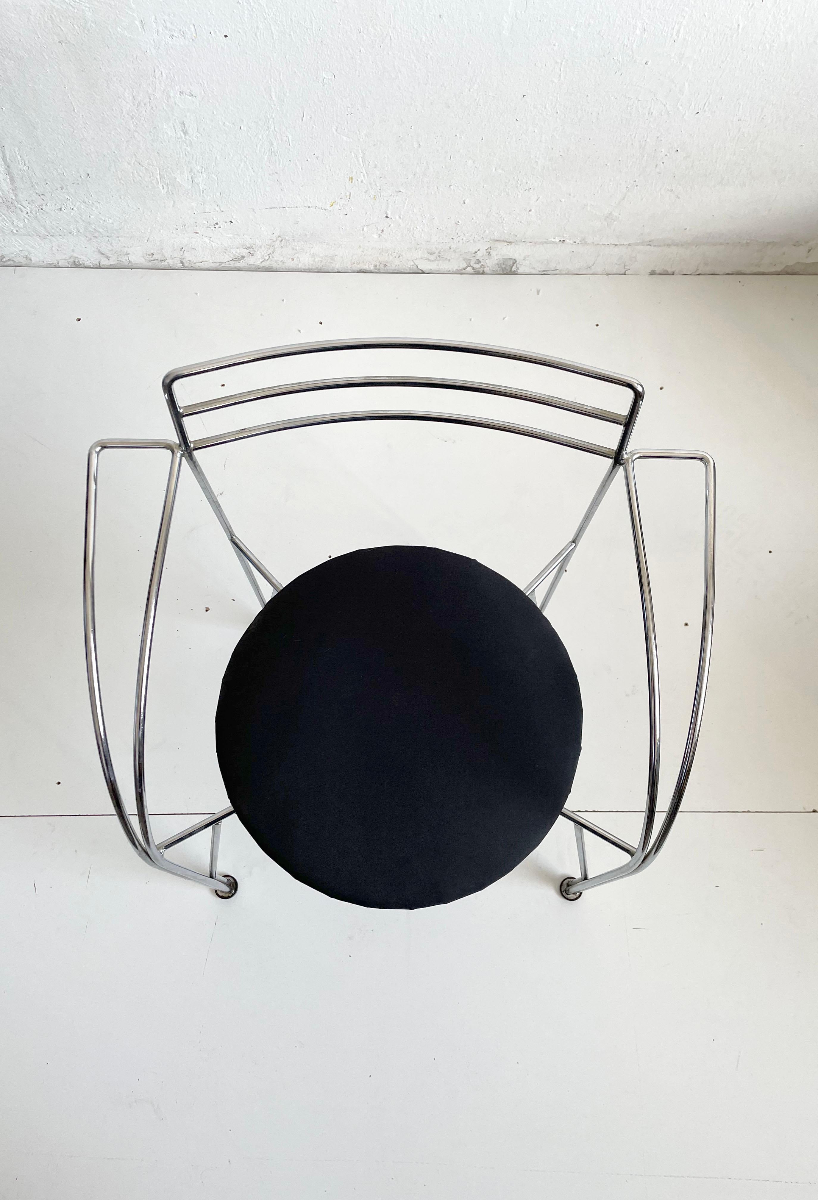 1/6 Postmodern Minimalist French Chair 'Lune d'Argent' by Pascal Mourgue, 1980s 9